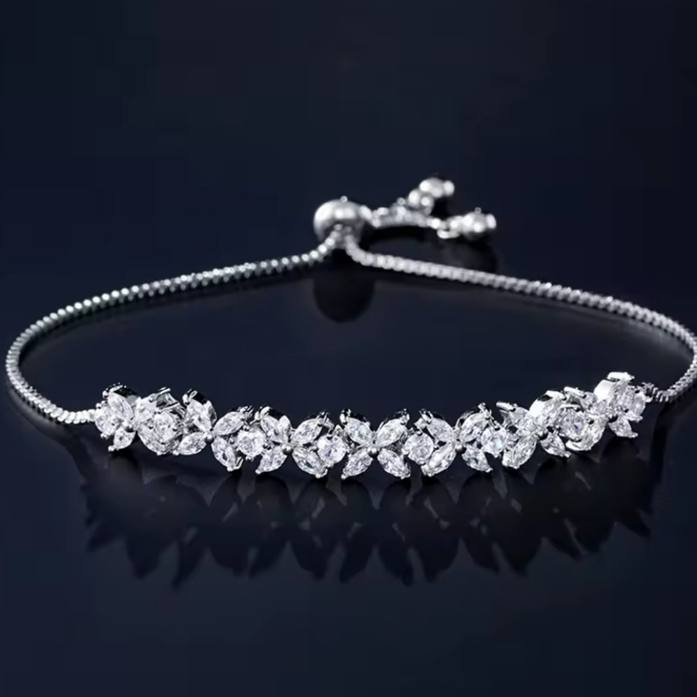 Dazzling Silver Bracelet with Sparkling Stones